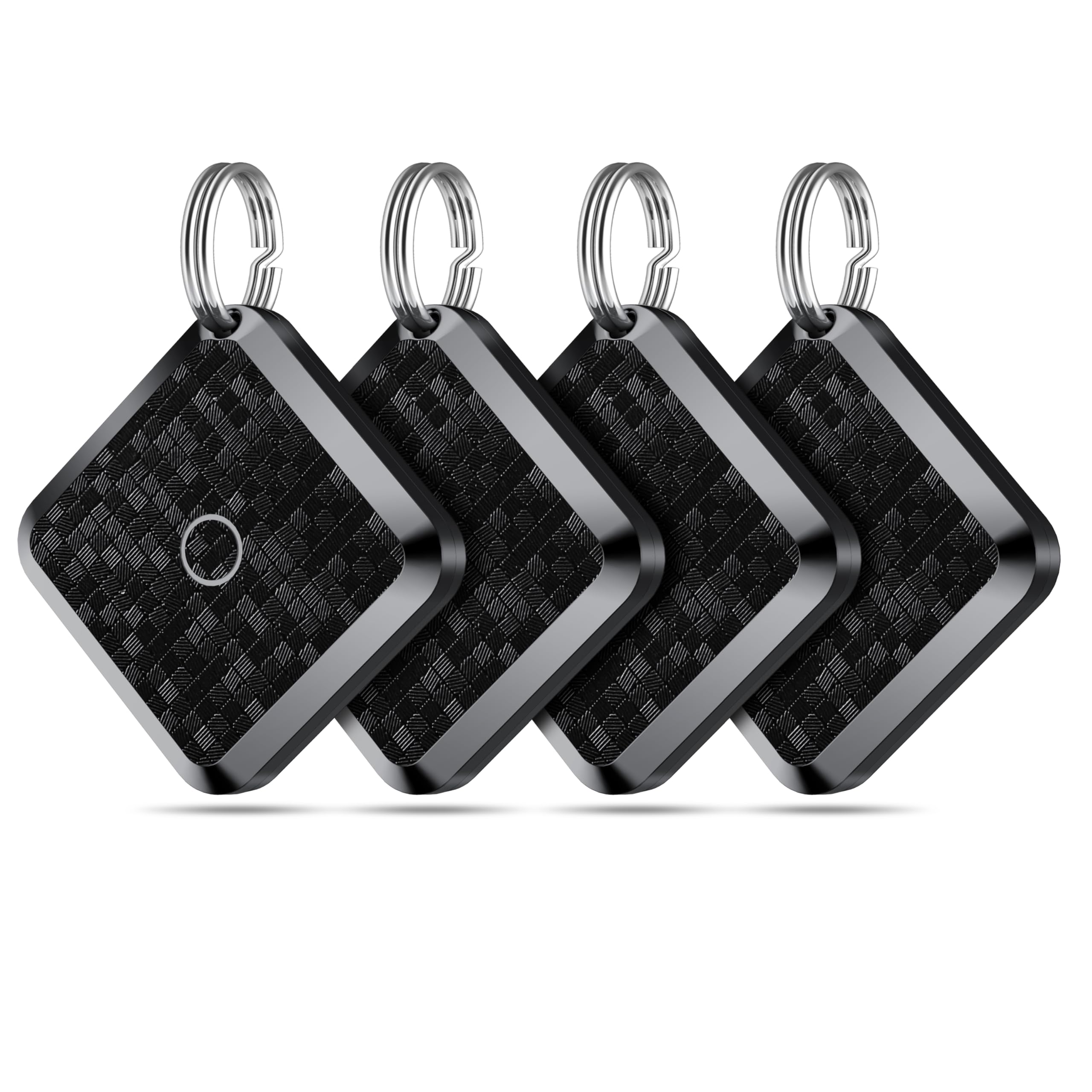 Smart Tracker Tag 4 Pack Locator Finder Compatibile con App Ricerca Apple (solo iOS) Tag localizzatore per individuare Chiavi, Zaini, Portafogli e bagagli, Batteria sostituibile, Nero