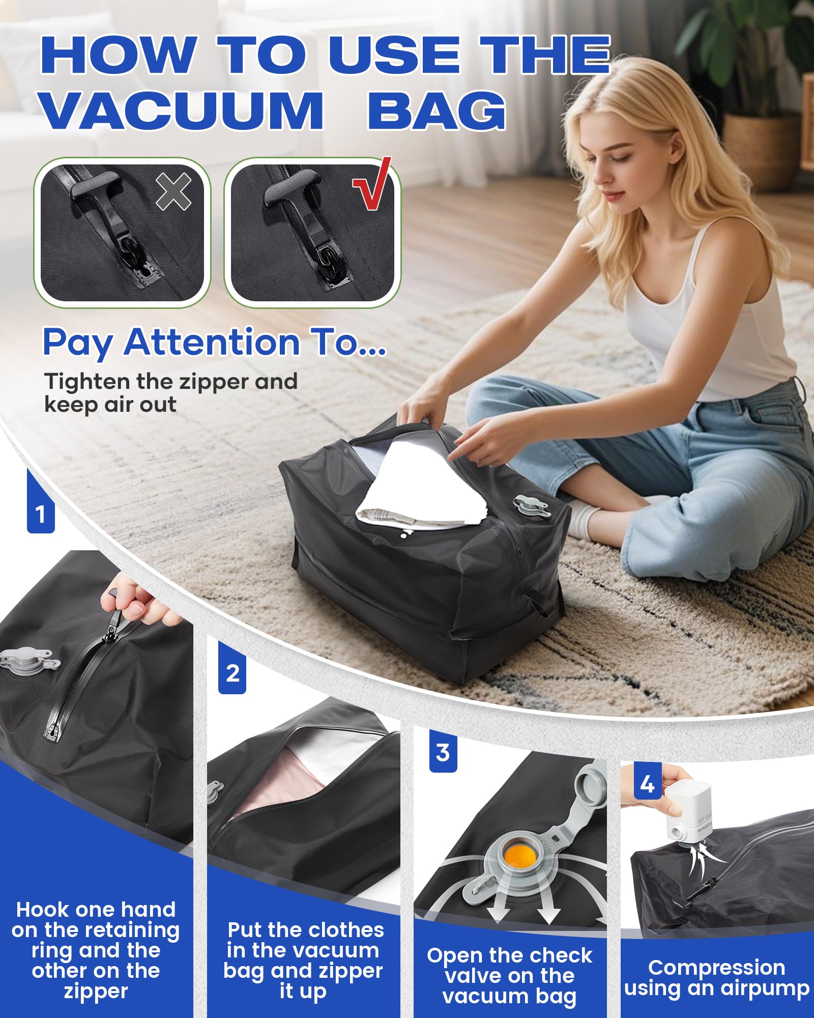 Vakuum Reisen Rucksack Handgepäck Flugzeug Tasche Airbag mit Vakuumsystem | Ryanair 40x30x20 Rucksack Damen Vacuum Reiserucksack mit Pumpe Laptop Wasserdicht Tagesrucksack Herren Koffer