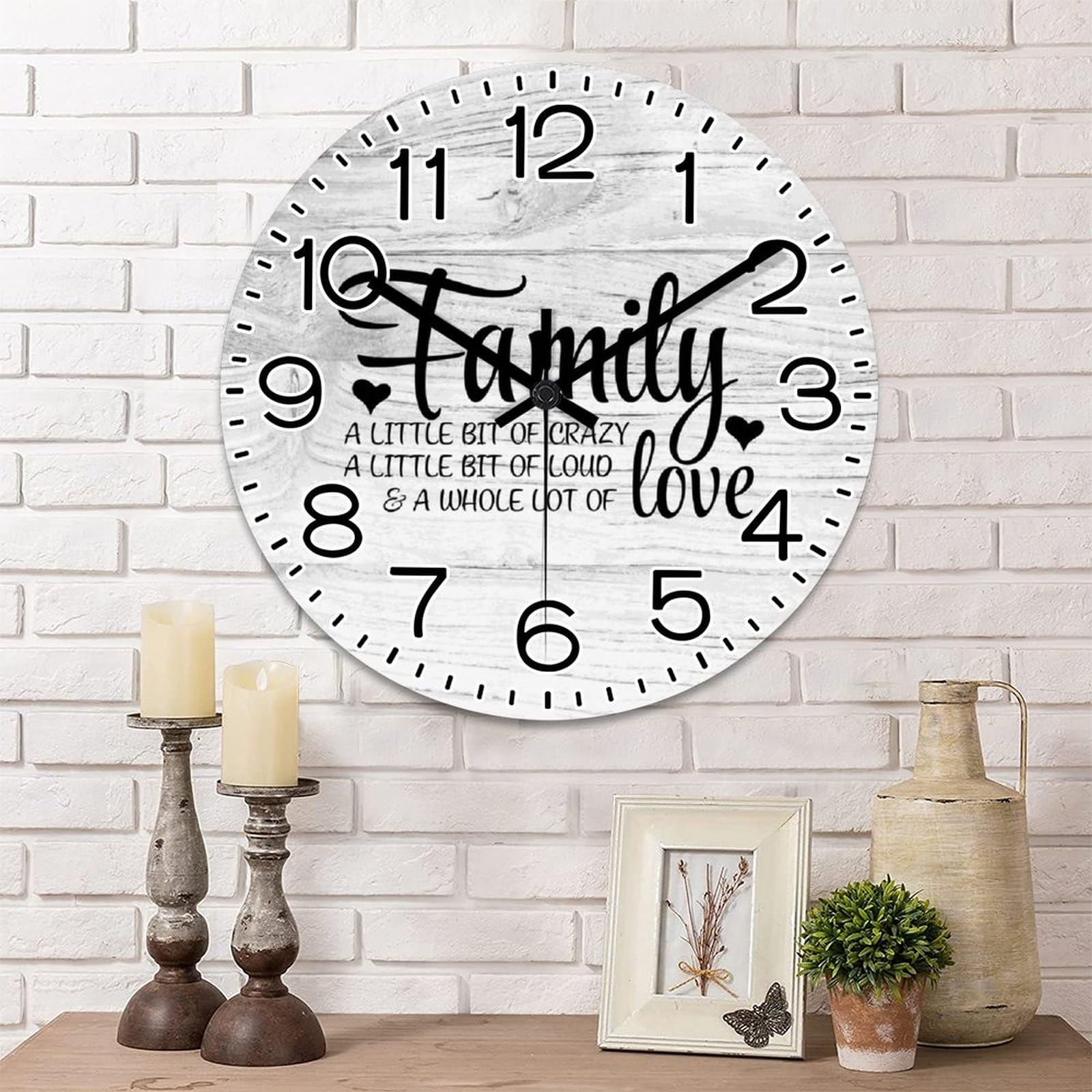 Horloge silencieuse sans tic-tac avec dicton inspirant pour salon et bureau