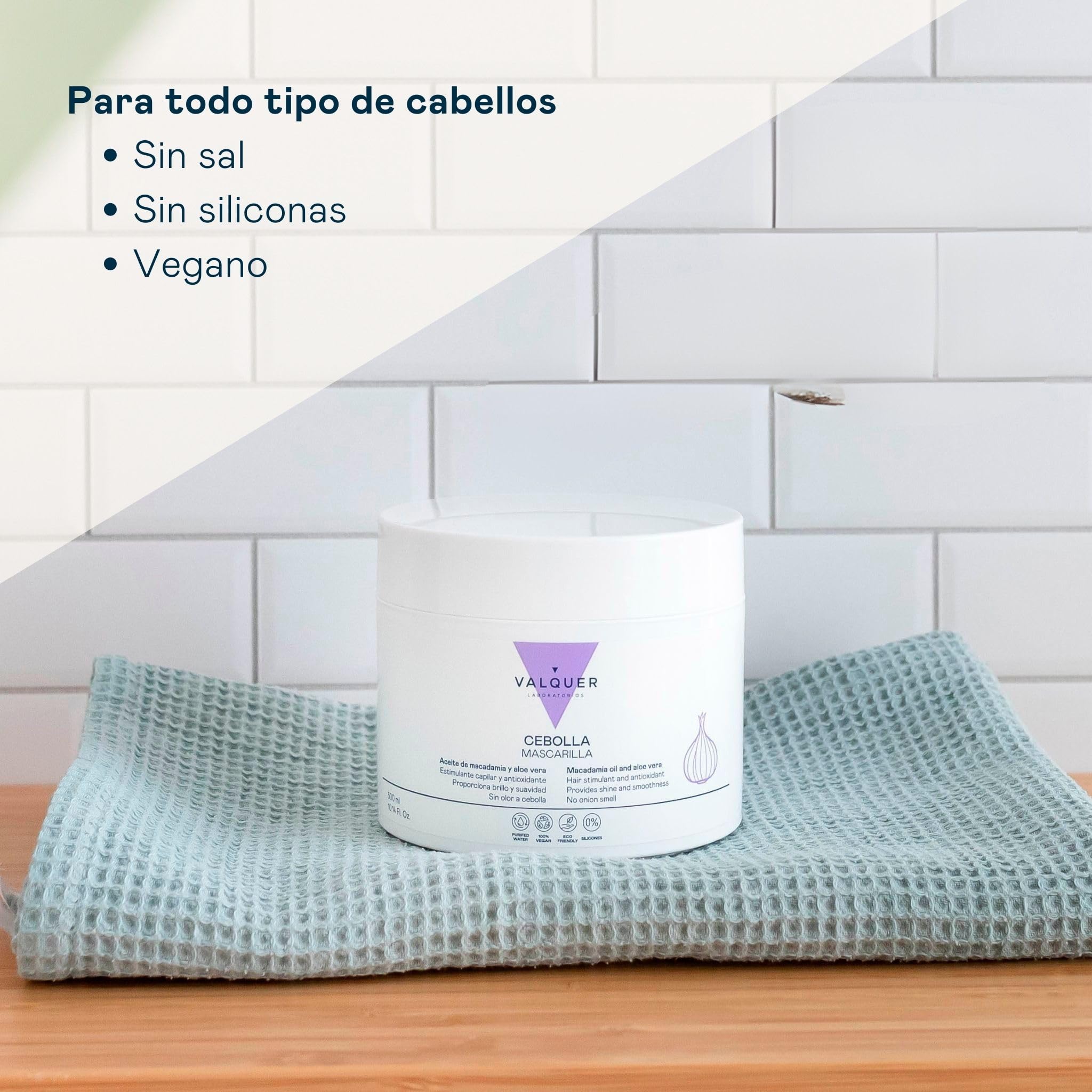 VALQUER Pack Champú 500 ml y Mascarilla 300 ml de Cebolla | Purifica y Regula el Pelo Graso | Anticaída y Antioxidante, Revitaliza Todo Tipo de Cabello | Proporciona Fuerza y Volumen
