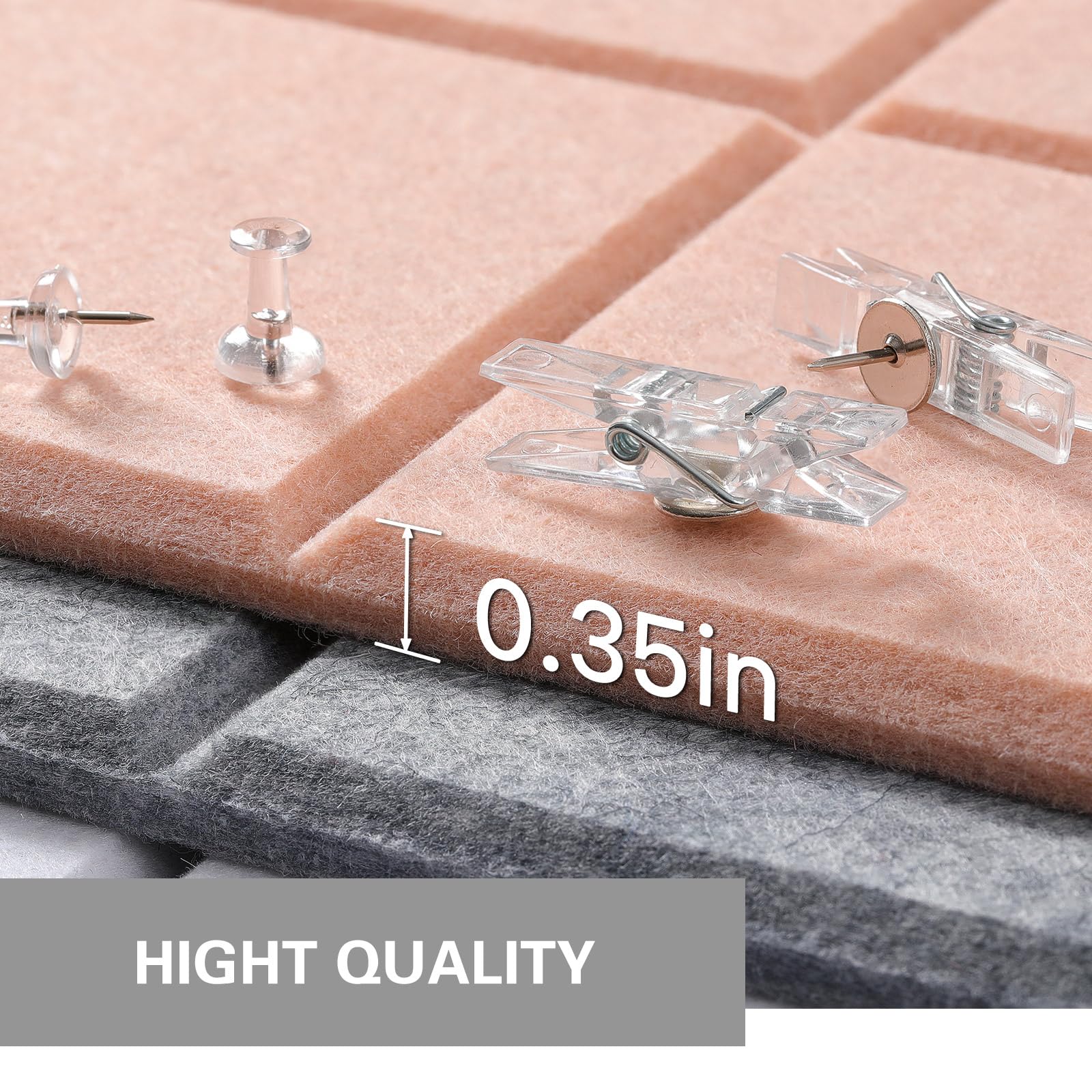Große Korktafel, Filz-Wandfliesen mit sicherem, entfernbarem Klebstoff, Pinnwand für Büro, Pinnwand für Quilt-Design und Dart-Wandschutz, 121,9 x 91,4 cm, Rosa, Elfenbeinfarben, 12 Stück