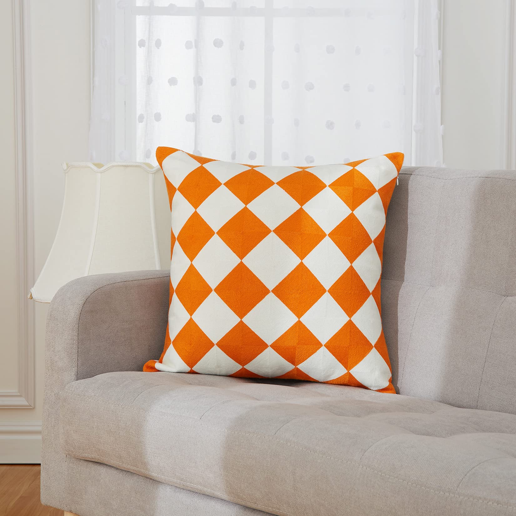 Amazon.co.jp: CAROMIO オレンジ クッションカバー 20 x 20インチ