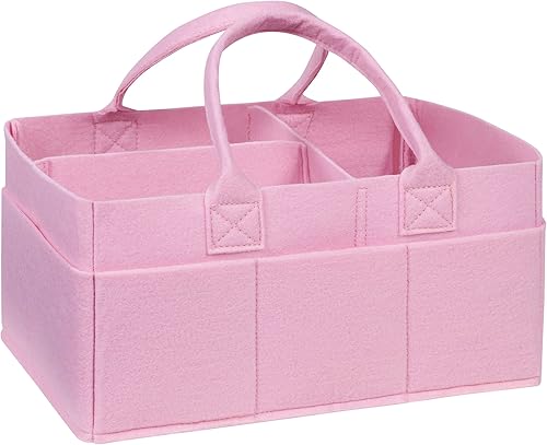 Miniatura 10 de Sammy & Lou Organizador de almacenamiento plegable de fieltro gris medio, diseño dividido para mantener organizados los pañales, toallitas y