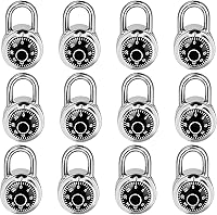 Vista 1 de Combination Lock, LQYN Standard Dial Combination Lock, Pack of 12; Black Turnplate, 2 in. Wide, Fixed Three Digital Combination, for School, Gym &