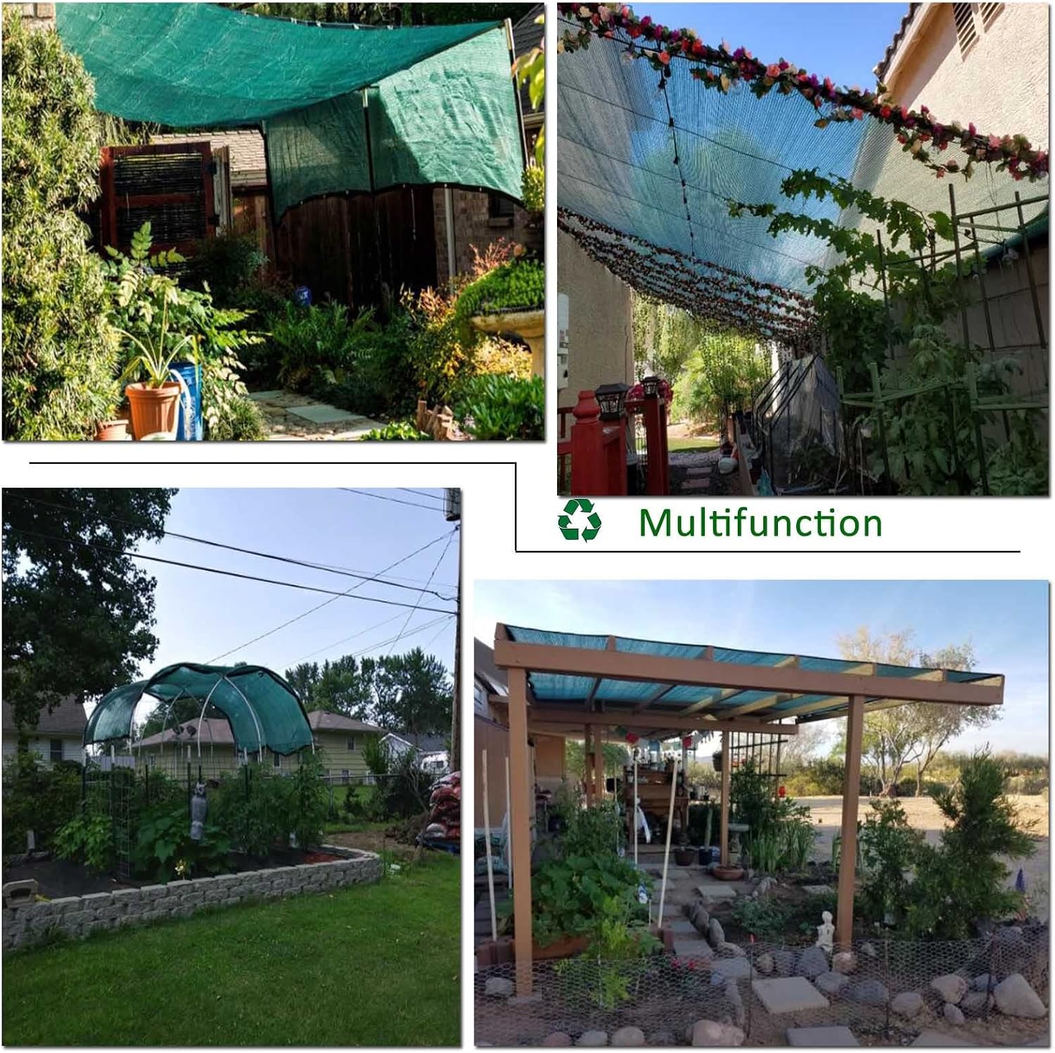 Shade Netting, Sunblock Shade Cloth Nets, Heavy Duty Sun Shade Net, UV Protection Shade Sail, Waterproof, with Eyelets, for Garden, Pergola,Plant Privacy Protection,Blue-3x5m(9.8x16.4ft)