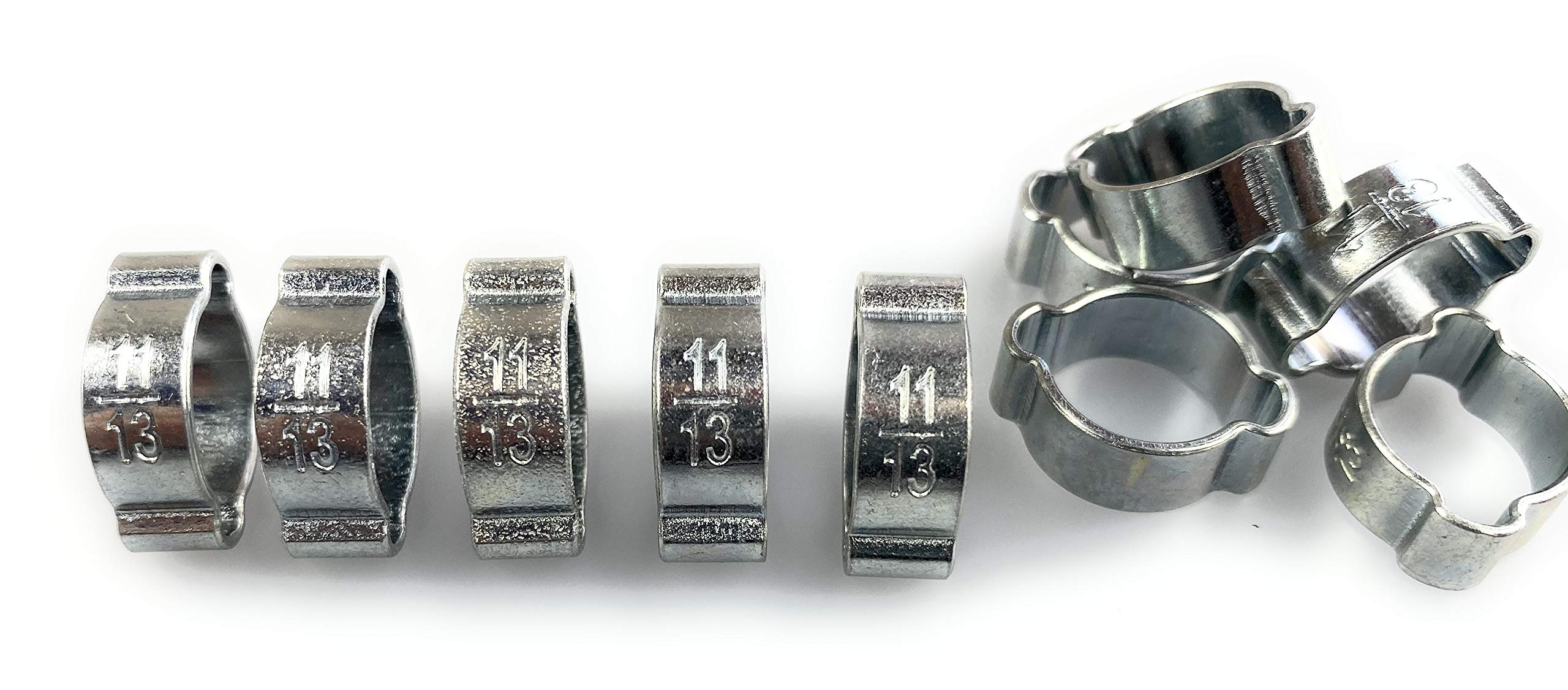 11 mm - 13 mm 1/5.1 cm podwójne ucho klipsy "O" paliwo i powietrze woda silikonowy wąż zacisk rury x10