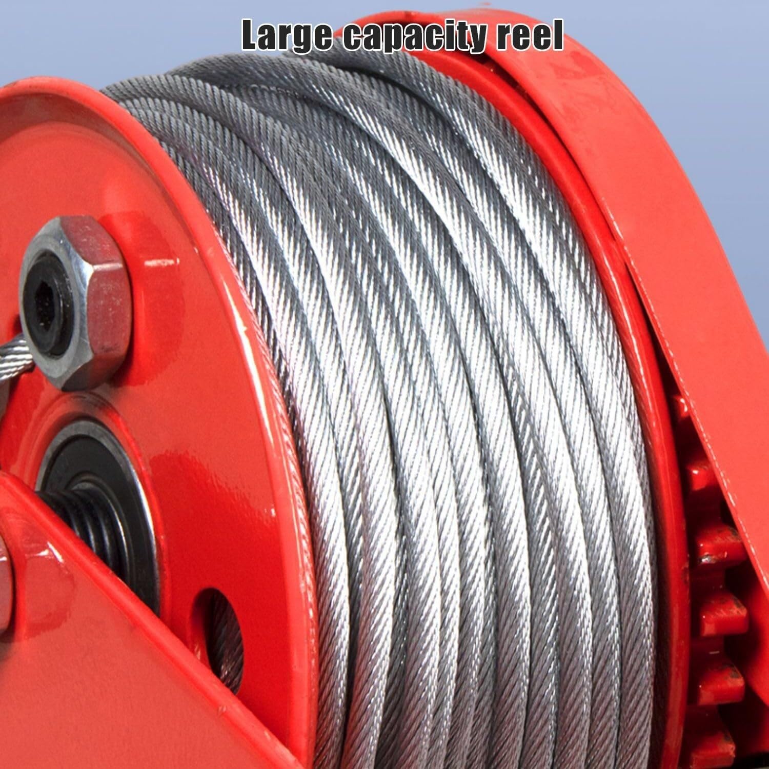 wciągarka ręczna, Heavy Duty Hand, Wciągarka ręczna 1200/1800/2600 funtów, dwukierunkowa zapadka z łożyskiem, 10-metrowa stalowa lina do użytku morskiego(1200lbs)
