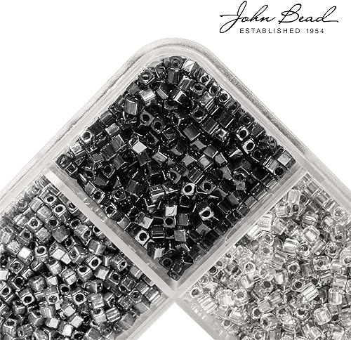 Miniatura 4 de John Bead Cuentas de cristal checo, cubo geométrico de 0.134 x 0.134 in, cuentas forradas de plata de cristal para manualidades de joyería, vial de