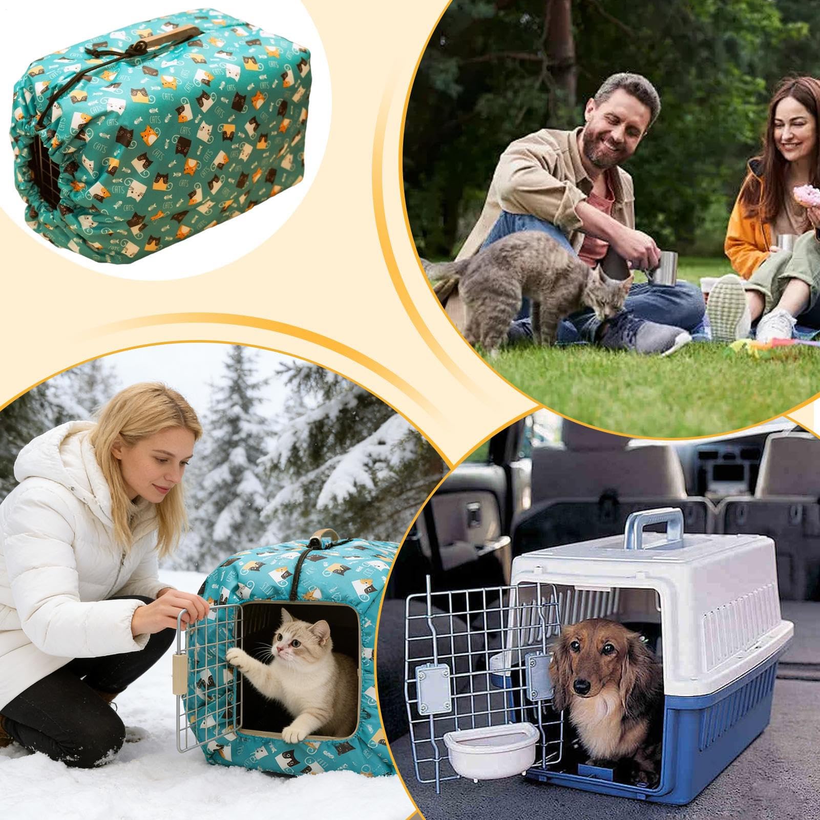 para Jaula de Perro - Protector Aislado de Tela Oxford,Cubierta Opaca Resistente para Jaula de Mascotas | para Cachorros y de Todas Las Razas, para Viajes, Camping, Exterior y Autocaravana