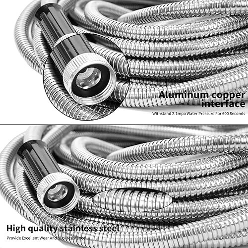 Miniatura 4 de Manguera de jardín de 25 pies, no expandible, 10 boquillas funcionales, manguera de jardín antitorceduras, manguera de agua flexible resistente de