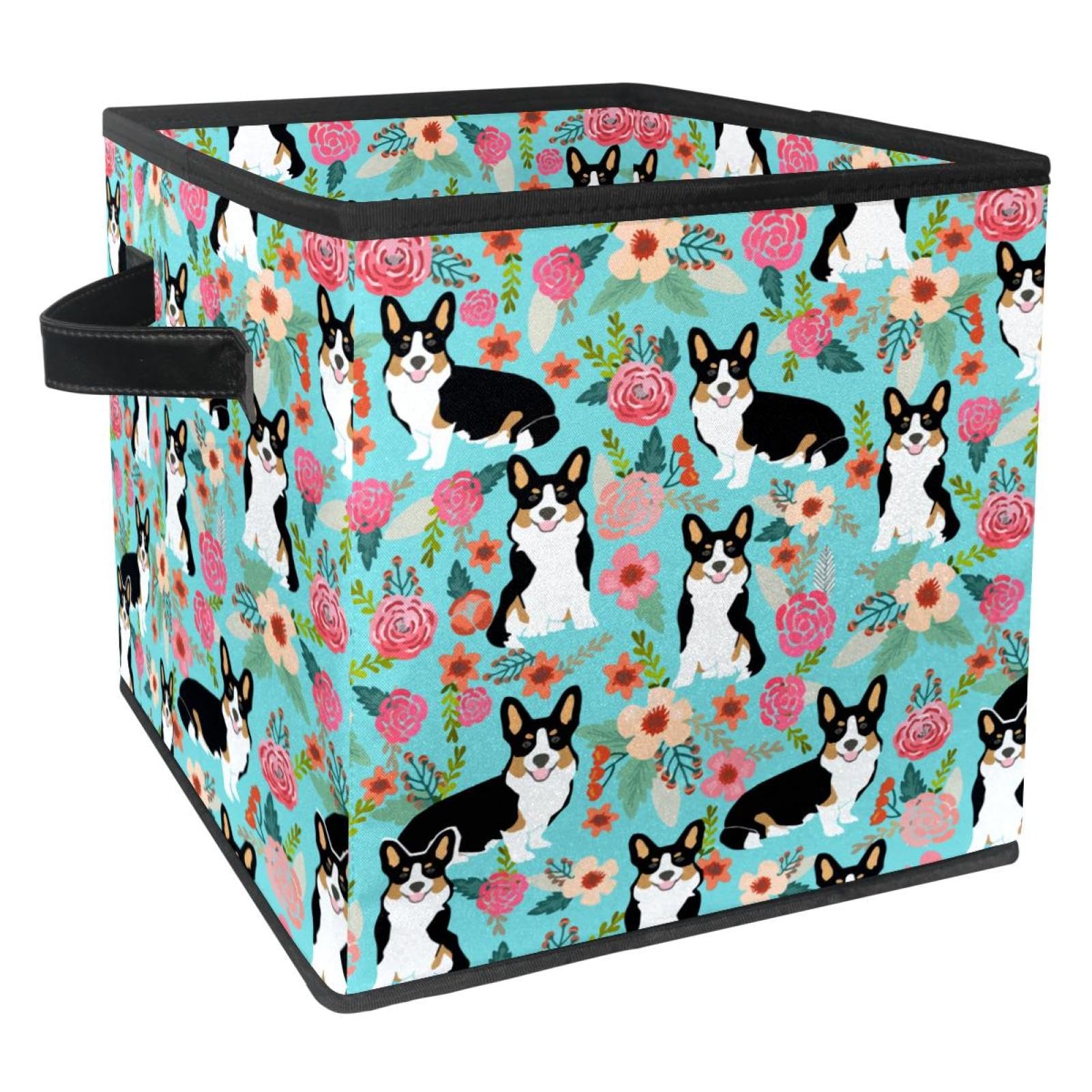 Boîte de rangement pliable avec poignées pour placards et jouets