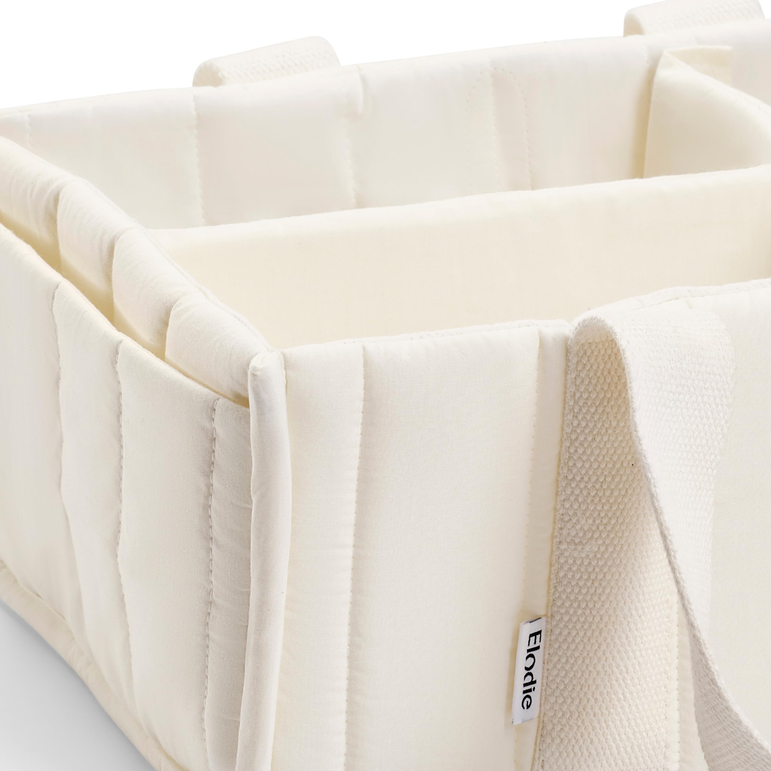 Elodie Details Organizador de pañales para bebé de algodón, cesta cambiador portátil lavable a máquina, con separadores extraíbles, organizador para pañales, toallitas y accesorios – Creamy White