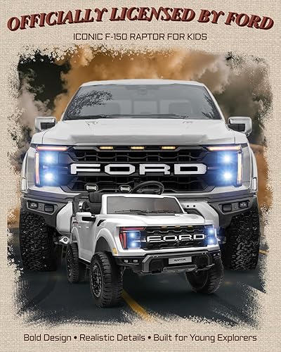 Miniatura 2 de First Ride On Camión de paseo para niños de 24 V, auto eléctrico de 2 plazas con licencia Ford F-150 Raptor con control remoto, juguetes para niños