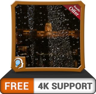 gotas chuvosas escuras gratuitas HD - cena romântica chuvosa relaxante para TV de fogo na sua TV HDR 4K, TV 8K e dispositivos de fogo como papel de parede, decoração para festas de Natal, tema para me