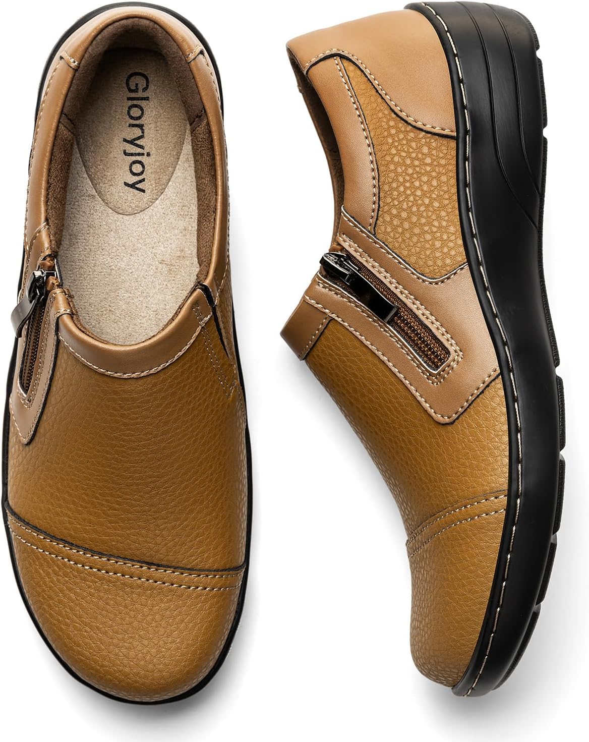 Women's Comfortable & Lightweight Leather Loafers Cute Slip On Dress Shoes for Wome... - Image 4