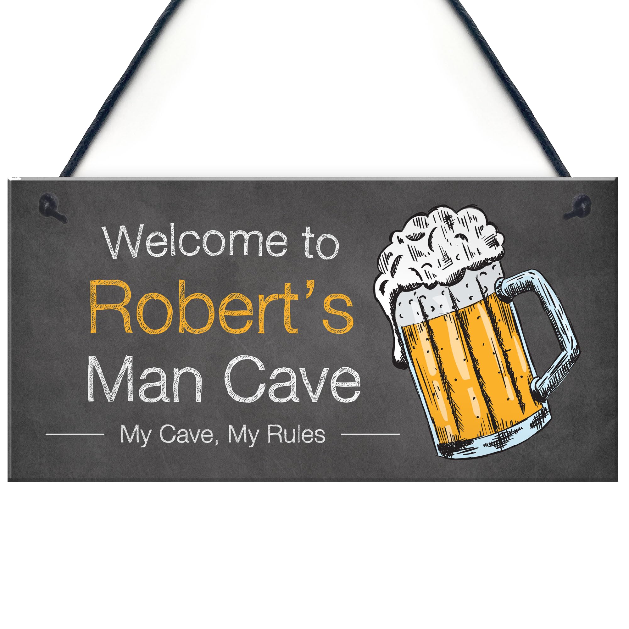PERSONALISED Man Cave Hanging Sign For Shed Bar Gift For Men Beer Gift