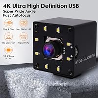 SVPRO 4K Autofokusz USB Webkamera 30fps IMX415 Szenzor 100° Lencse LED Világítás Streaming Oktatás Ipari Kamera 4