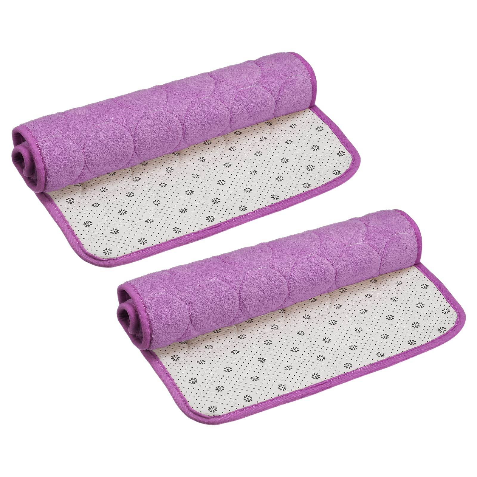 sourcing map Memoria Espuma Baño Alfombra 2uds, 15.7" x 24" Coral Vellón Baño Ducha Alfombra Antideslizantes Lavables Alfombras para Cocina Baño Pisos - Púrpura