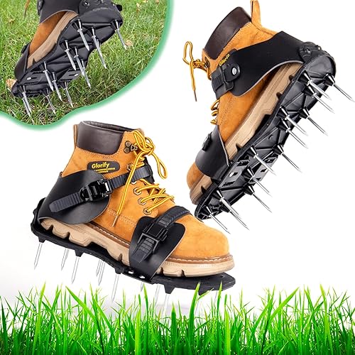 Zapatos aireadores de césped, sandalias de aireación de césped de alta resistencia con picos, herramienta aireadora de patio, zapatos de espiga de