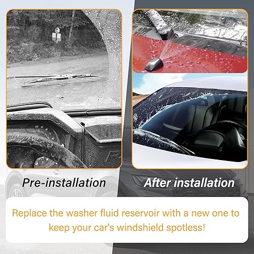 Miniatura 3 de Kit de depósito de depósito de limpiaparabrisas de 12 V con bomba limpiaparabrisas, boquilla de lavadora e interruptor de botón, kit de depósito de