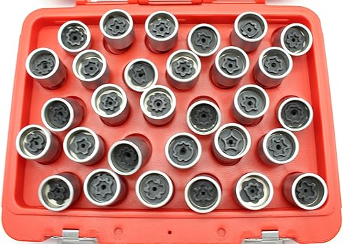 Miniatura 2 de TEMO Llave antirrobo del zócalo del retiro de la tuerca de la rueda 30p para Mercedes Benz