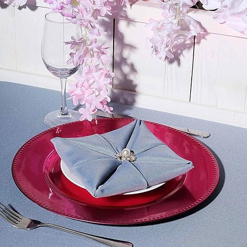 Vista 23 de Efavormart - 6 platos de carga redondos con cuentas negras de 13 pulgadas para decoración de mesa, vacaciones, boda, catering, decoración de eventos