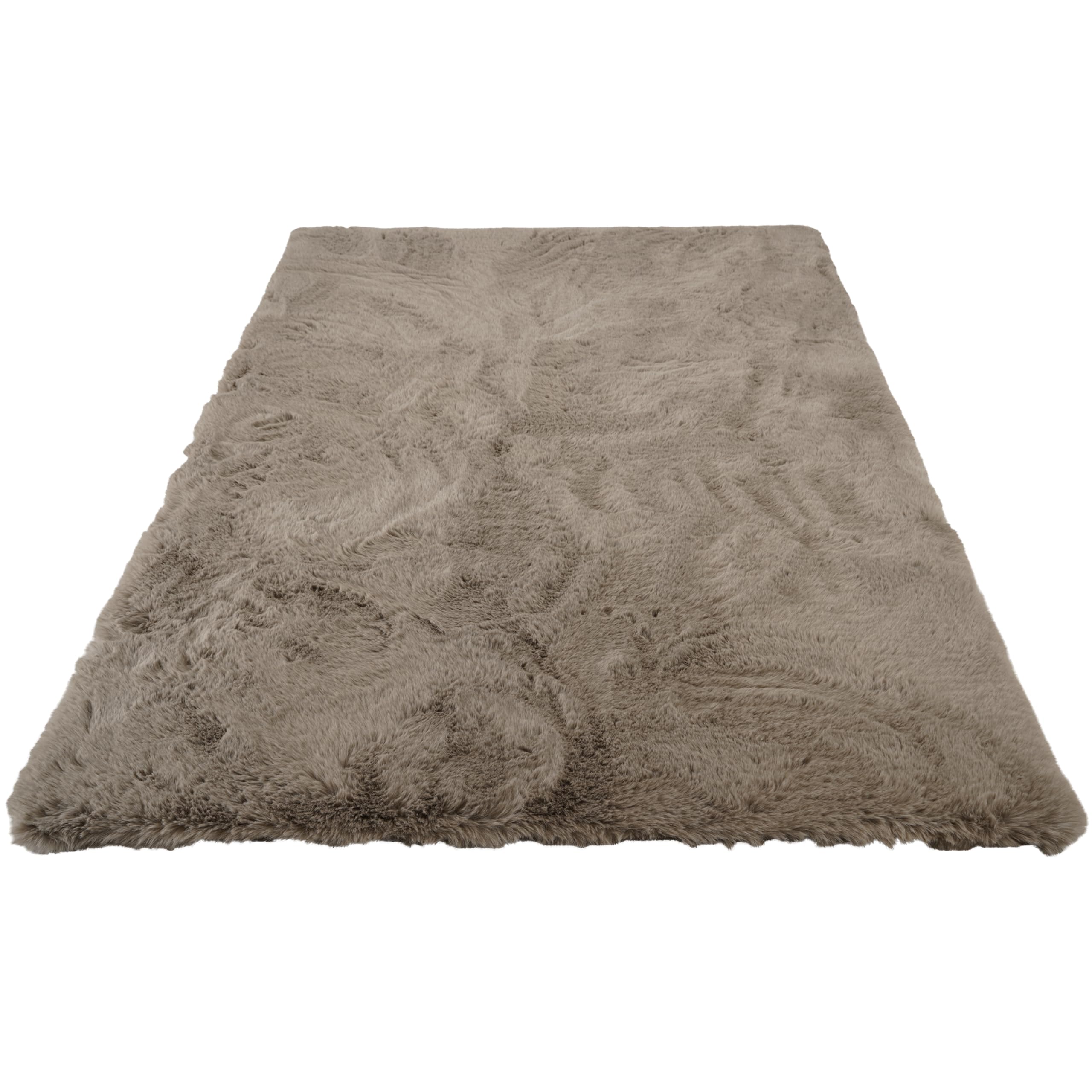 Heaven Fellteppich 230x340 Taupe Teppich Supersoft 50 mm Höhe Soft weich Hasenfell Imitat beige braun Wohnzimmerteppich Kinderzimmerteppich Küchenteppich Flurteppich