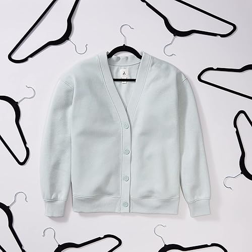 Miniatura 7 de Tienda Basics Perchas de ropa delgadas aterciopeladas antideslizantes color negroplateado paquete de 30