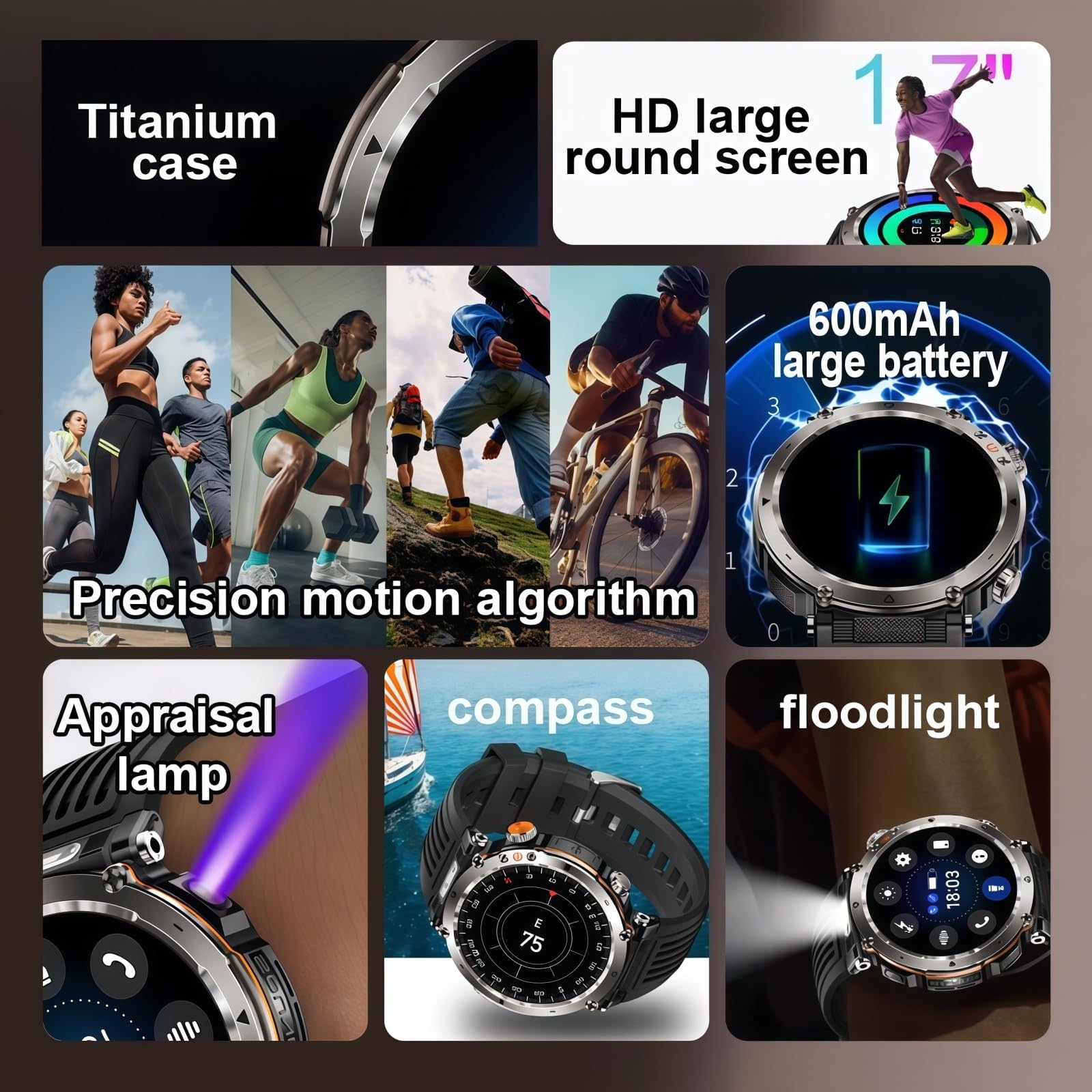 Reloj Inteligente para Hombres Y Mujeres, Reloj De Fitness,Resistente Al Agua, Llamadas Bluetooth, Pantalla Grande De 1,7 Pulgadas,para Android iOS
