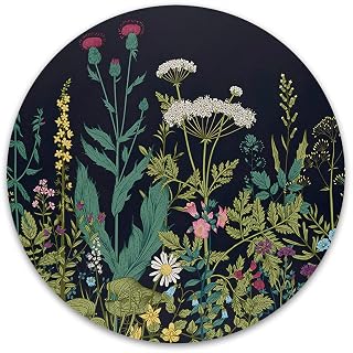 Atufsuat Mouse Pad, Premium-Textured Small Round Mousepad 7.9 x 7.9 Inch, Cute Mouse pad for Wireless Mouse, Waterproof Non-Slip Rubber Base Mouse Mat for Laptop PC Office Women Kids, Daisy Flower