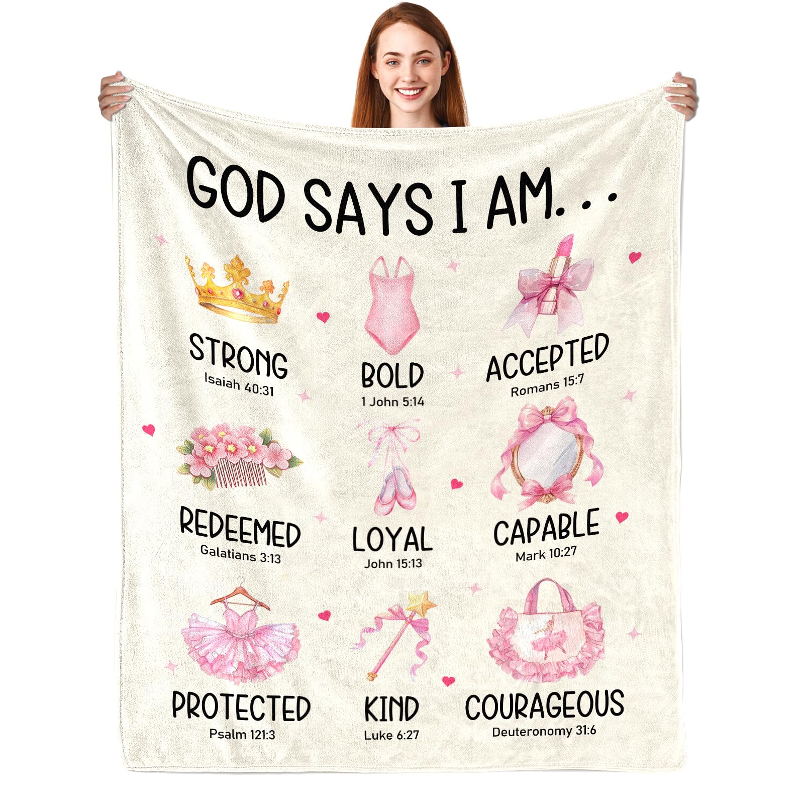 CIUGOIG Christian Gifts for Girls/Women, God Says I Am Dancer Blanket 50