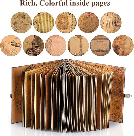 Our Adventure Book Retro Vintage, DIY Scrapbook Photo Album Travel Diary, Multipurpose Guestbook Memory Journal, Ideal Gift for Wedding Anniversary Travel Baby Friends Souvenir Keepsake