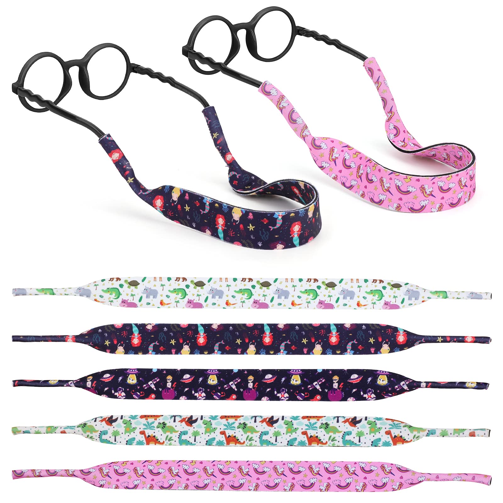 Hifot 5 Piezas Cordones para Gafas de Sol Niños, Correa de Neopreno para Retención Gafas, Flotante Correa Gafas