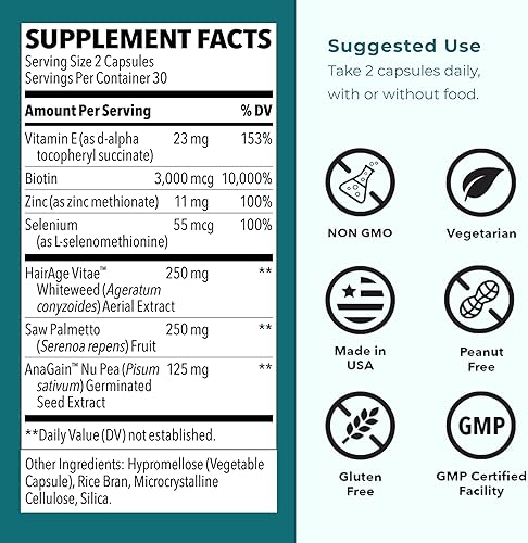 Miniatura 5 de LifeSeasons Hair Gro-R - Ingredientes clínicamente estudiados - Apoya el crecimiento del grosor y menos adelgazamiento - Reduce la pérdida de