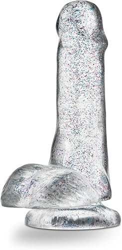 Miniatura 7 de Blush Naturally Yours - Consolador pequeño con purpurina de 6 pulgadas con bolas, polla suave realista, ventosa, arnés compatible con hombres y