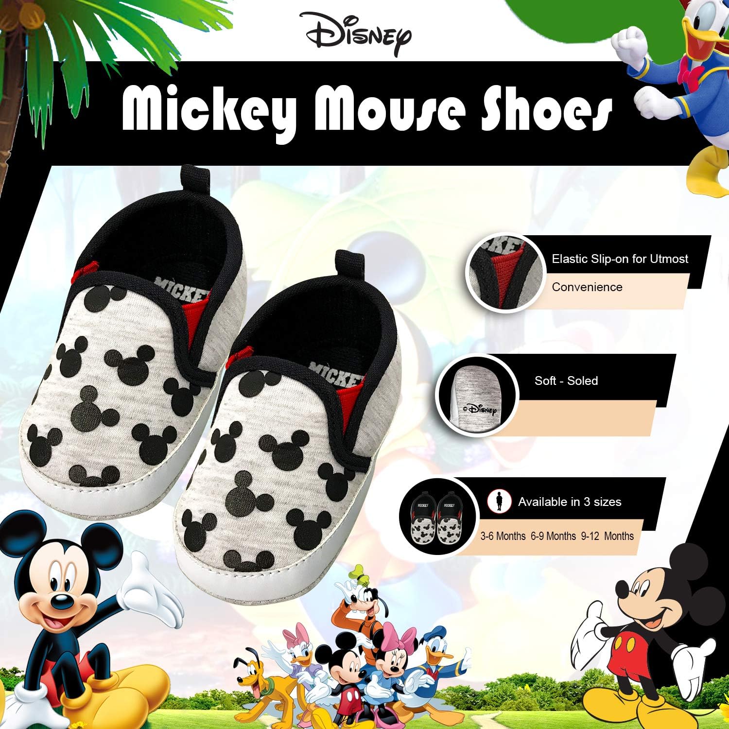 Disney Mickey & Minnie Mouse Infant Slip-On Shoes, Baby Crib Sneakers, Sizes 3–18 Months - Image 4