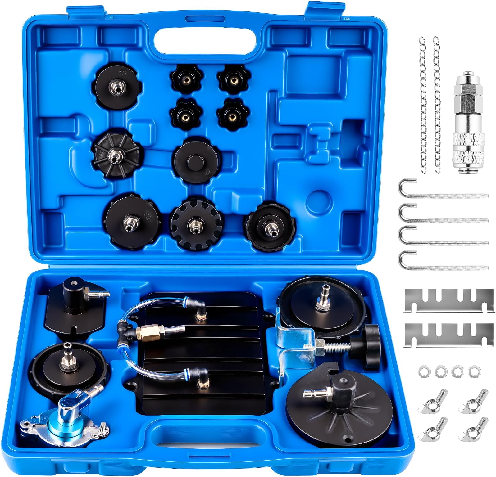 12 Piece Professional Brake Master Cylinder Bleeder Kit – Universal Brake Bleeder Adapter Set for Most Vehicles, Ideal for Auto Shops, Home Garages, and Roadside Repairs