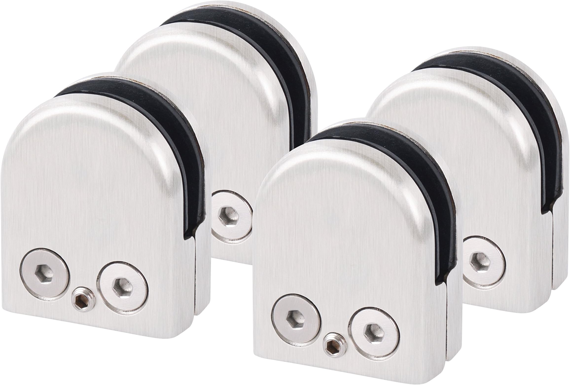 4 x Stainless Steel Glass Clamp Bracket Holder for Shelf Stair 8 - 10 mm