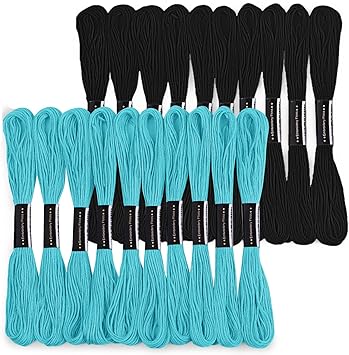 20 Skeins Cross Floss Stitch Thread, 8m Cotton Polyester Blend Embroidery Floss, Perfect for Cross Stitch, Friendship Bracelets, Embroidery, Sewing, Craft Projects