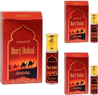 AMANZI Burj Dubai Attar Roll On 6ml | Alcohol Free Long Lasting Perfume Oil for Men & Women | Premium Oriental Fragrance | Travel Size Pocket Perfume | Unisex Ittar for Daily & Special Use