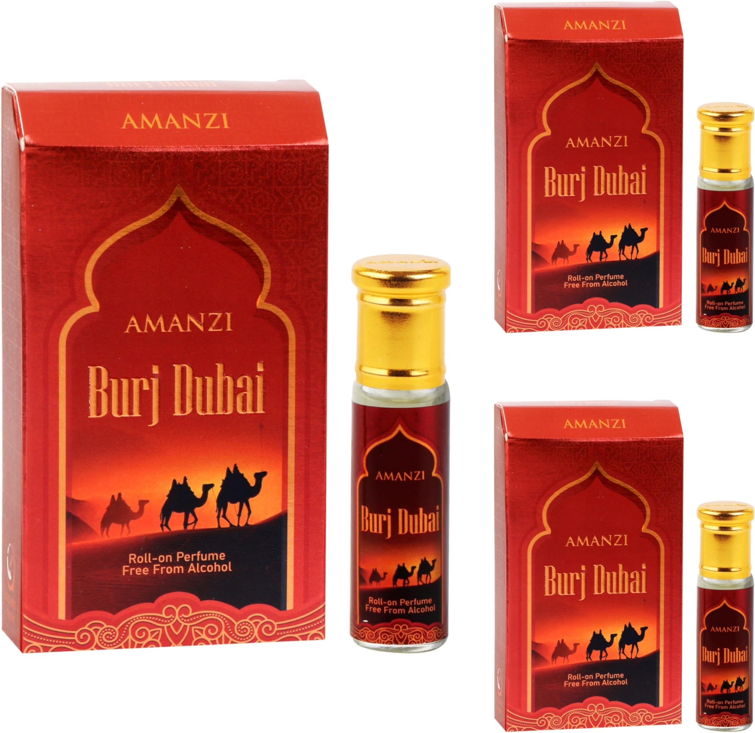 AMANZI Burj Dubai Attar Oil Roll On, Long Lasting Alcohol Free Unisex Perfume, 6 ml (Pack of 2)
