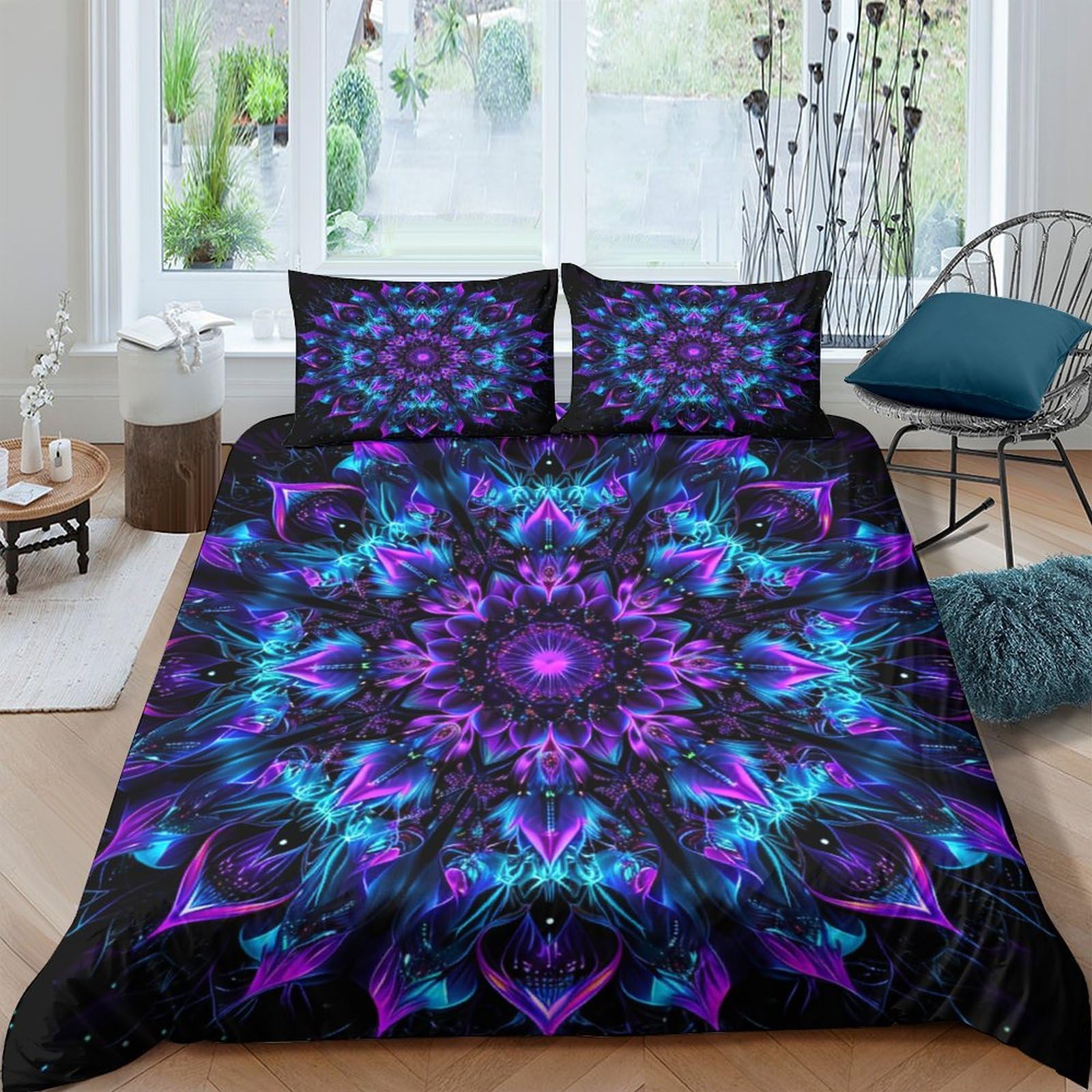 Housse de couette 3D bohème King 220x240 Mandarines respirante