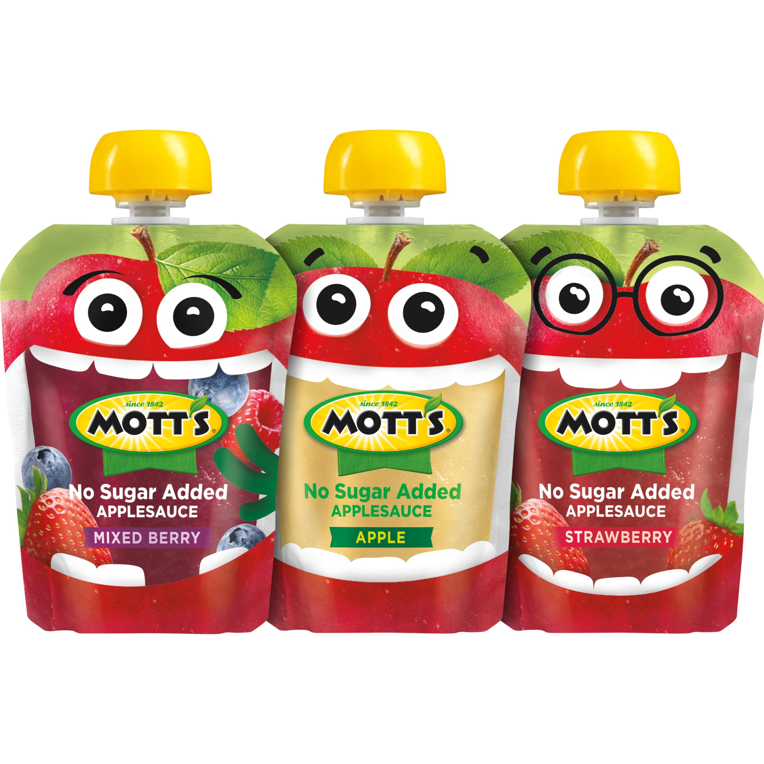 Motts No Sugar Added Applesauce Variety Pack 3 Flavors Apple Strawberry Mixed Berry Made from Real Fruit No — view 12