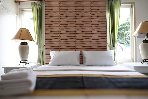 Easy Peel & Stick, Durable Plastic Textured Decorative 3D Wall Panel - LAVA Design. 12 Panels. 32 SF