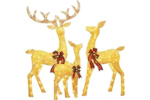 3-Piece Lighted Christmas Deer Family Set