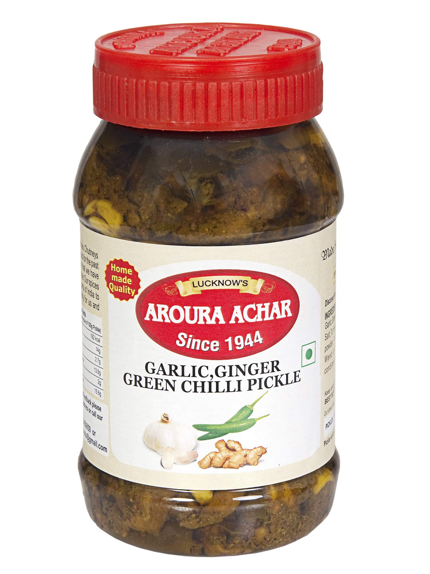 LUCKNOWS AROURA ACHAR SINCE 1944 Garlic Ginger Green Chilli Pickle 400g for Home Use Home Made With Love No Artificial Colors (B08SL8B5LQ) Amazon Price History, Amazon Price Tracker