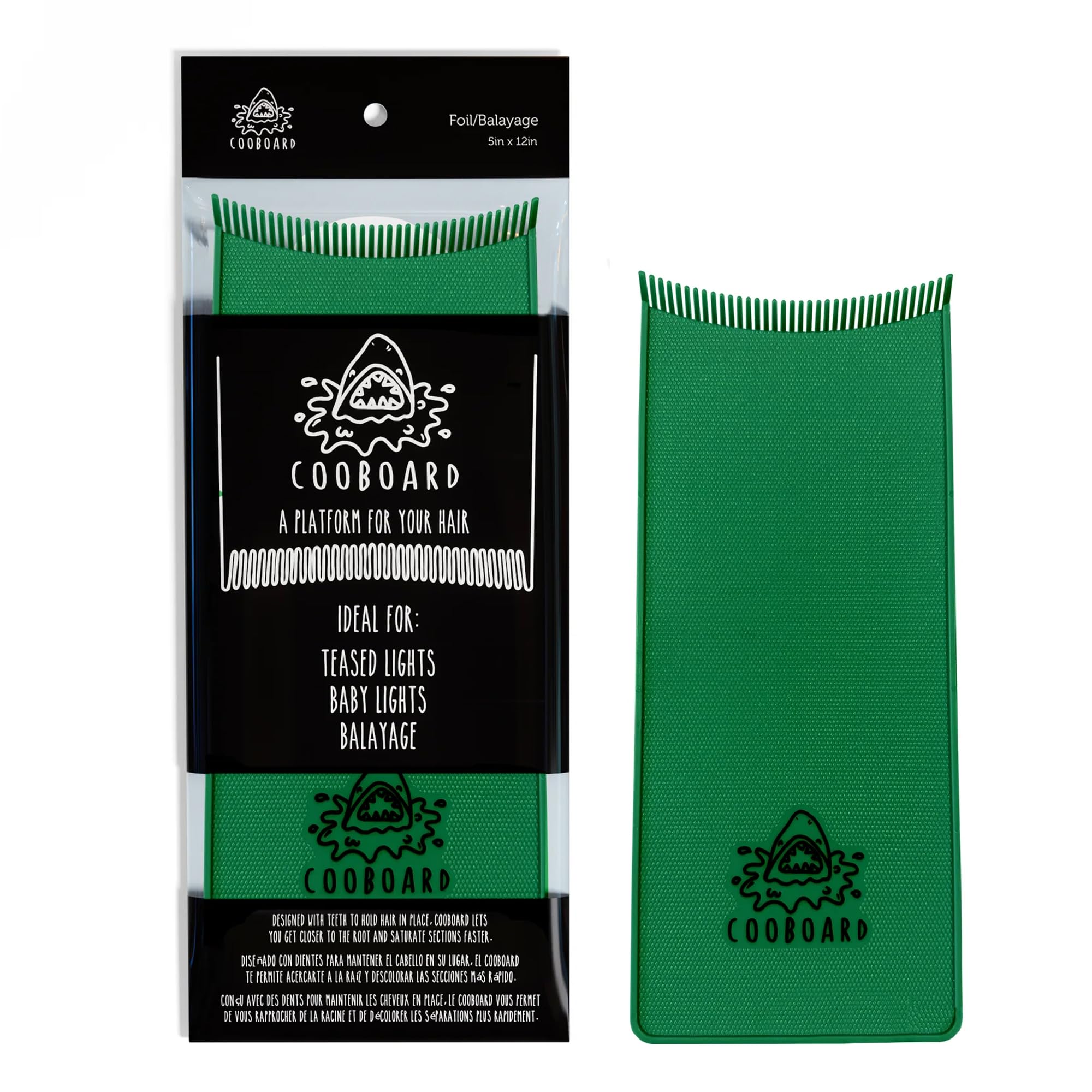 Cooboard Otantik Balyaj Tahtası | Orijinal Vurgulama Küreği | Kolay Temizlenebilir, Sağlam, Hafif, Tüm Standart Boy Saç Folyolarına Uyar | 12,7 cm x 30,48 cm | Yeşil