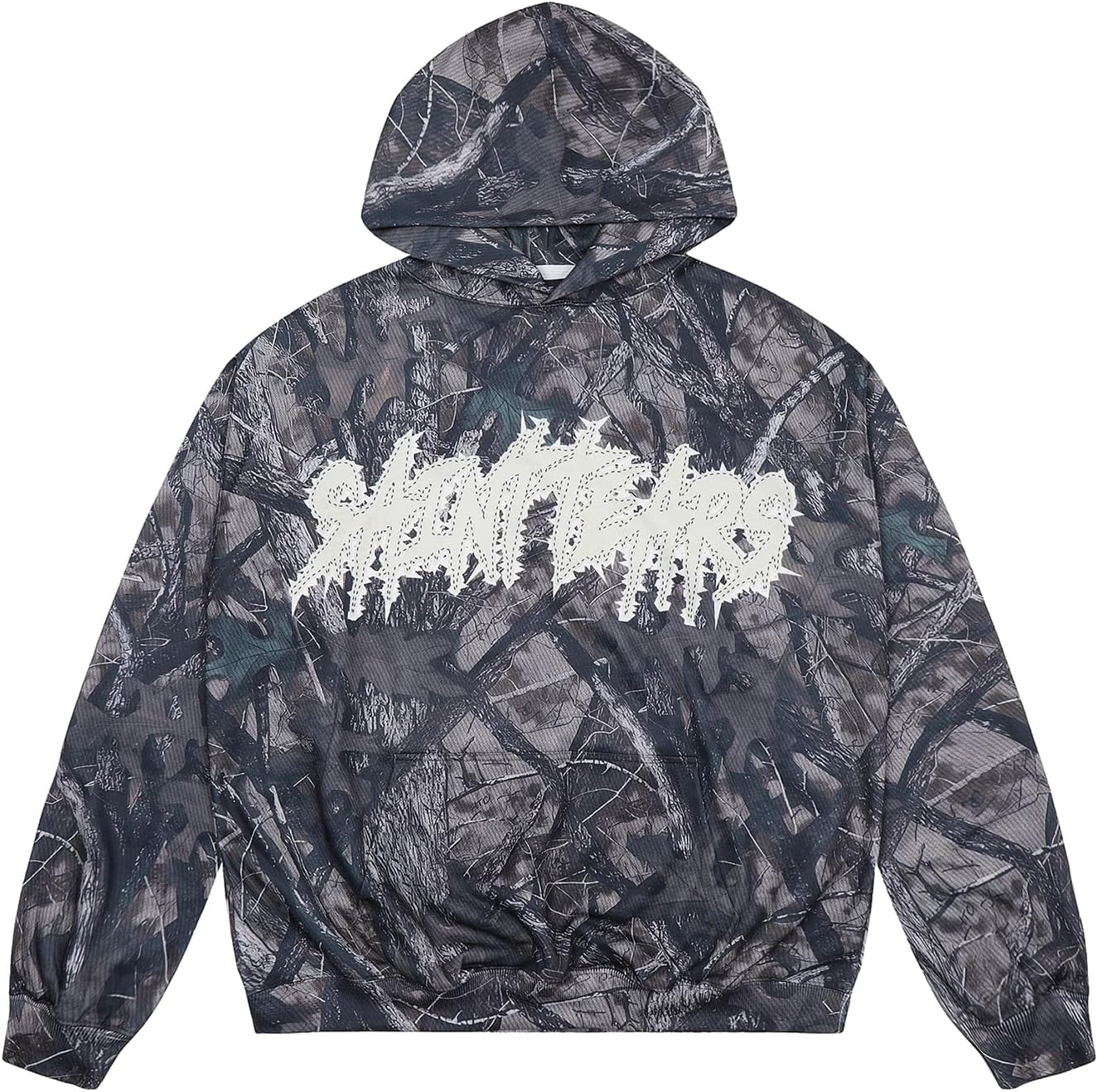 DONCARE Saint Tears Camouflage Vintage Full Patterm Print Hoodie Oversized Casual Daily Match Sweatshirts Camouflage-61 Large
