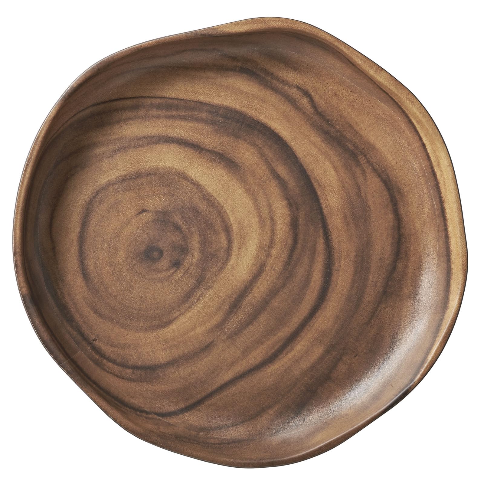 Merritt Faux Sequoia Wood 9-1/2"" Melamine Dinner Plate, Set of 6