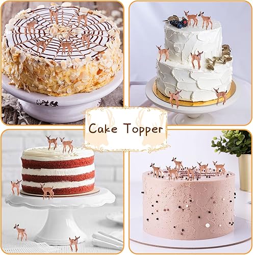 Miniatura 6 de 28 figuras de ciervo en miniatura para manualidades, decoración de pastel de ciervo, mini figuras de ciervo, juguetes de ciervos para decoración de